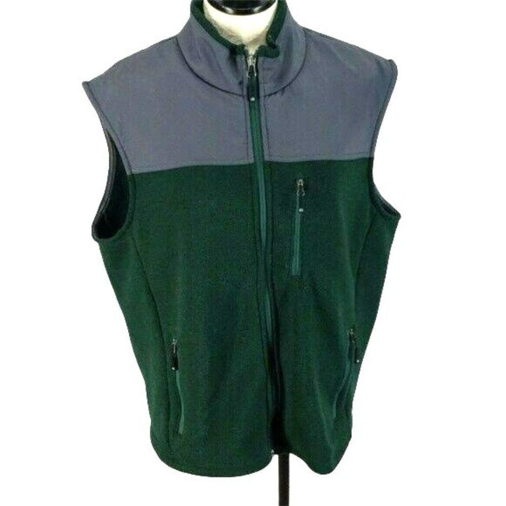 Solaris Adventure green color block Zip Up vest‎